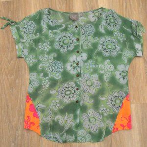 Anthropologie Vanessa Virginia 100% Silk Floral Blouse
